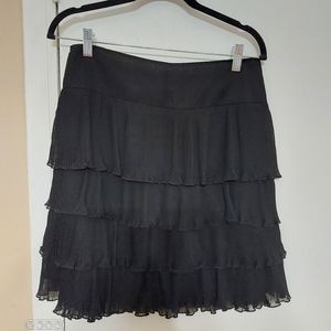 Loft black ruffle skirt.